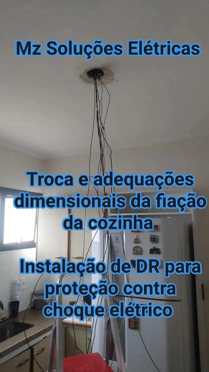 Troca da fiação da cozinha e instalação de DR para proteção contra choque